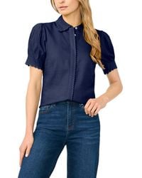 Cece - Short-sleeve Collared Button Up Shirt - Lyst