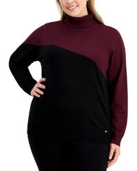 Calvin Klein - Plus Size Colorblocked Turtleneck Sweater - Lyst