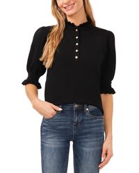 Cece - Ruffle Collar Short Sleeve Ruffle Sweater Top - Lyst