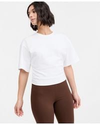 BarIII - Cotton Elbow-sleeve Sculpted T-shirt - Lyst