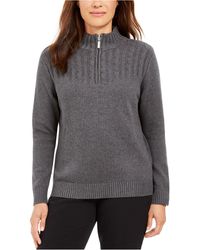 karen scott zip front sweater