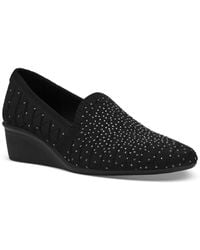 Anne Klein - Wendell-c Rhinestone Wedge Loafers - Lyst