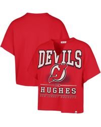 '47 - Jack Hughes New Jersey Devils Elation Name Number Oversized Notch Neck T-shirt - Lyst