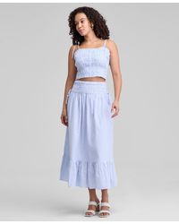 And Now This - Smocked Seersucker Maxi Skirt - Lyst