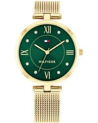 Tommy Hilfiger - Quartz Gold-tone Stainless Steel Mesh Watch 34mm - Lyst