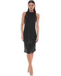 Bebe - Sleeveless Satin Midi Dress - Lyst