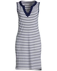 Lands' End - Cotton Jersey Sleeveless Swim Cover-up Dress Print - Lyst