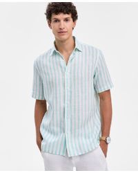 Club Room - Bengal Stripe Short-sleeve Button-up Linen Shirt - Lyst