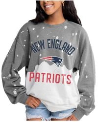 Gameday Couture - New England Patriots Oversized Coin Toss Faded French Terry Tri-blend Pullover Sweatshirt - Lyst