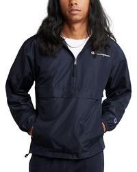 Champion - Packable Half-zip Hooded Water-resistant Jacket - Lyst