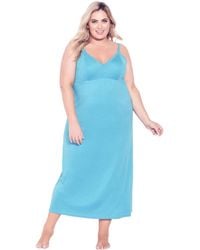 Avenue - Plus Size Lace Trim Maxi Sleep Dress - Lyst