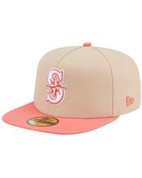 KTZ - Light Beige/coral Seattle Mariners Two-tone Color Pack A-frame 59fifty Fitted Hat - Lyst