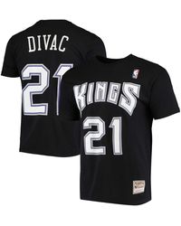 Mitchell & Ness - Vlade Divac Sacramento Kings Hardwood Classics Stitch Name And Number T-shirt - Lyst