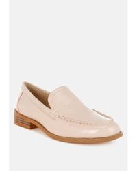 Rag & Co - Corleone Pleather Stacked Heel Loafers - Lyst