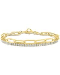 Macy's - 2-pc. Diamond & Paperclip Link Bracelets (1/4 Ct. T.w. - Lyst