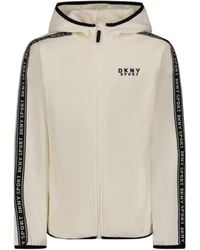 DKNY - Girls Polar Fleece Warm Hooded Logo Jacket - Lyst