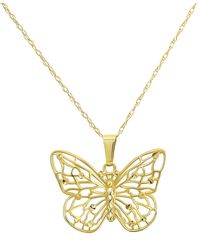 Macy's - Filigree Openwork Butterfly 18" Pendant Necklace - Lyst