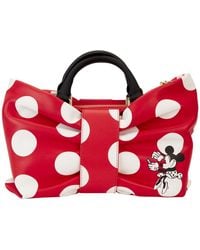 Loungefly - Mickey & Friends Distressed Minnie Mouse Rocks The Dots Figural Bow Crossbody Bag - Lyst