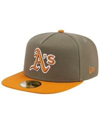KTZ - Olive/orange Athletics Two-tone Color Pack A-frame 59fifty Fitted Hat - Lyst