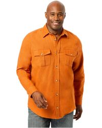 Kingsize - Big & Tall Signature Solid Flannel Shirt - Lyst