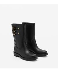 Mango - Buckle Leather Ankle Boots - Lyst