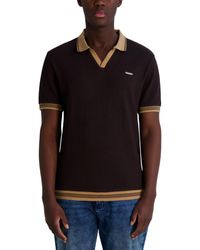Karl Lagerfeld - Textured Johnny Collar Polo Shirt - Lyst
