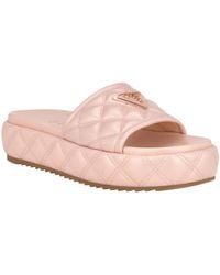 Guess - Longo Logo Quilted Platform Slip On Sandals - Lyst