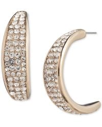 Givenchy - Gold-tone Small Pave Crystal C-hoop Earrings - Lyst