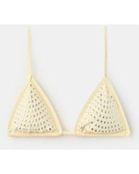 Mango - Studs Triangle Bikini Top - Lyst