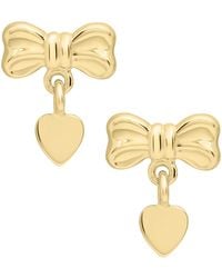 Macy's - Bow Heart Drop Earrings - Lyst