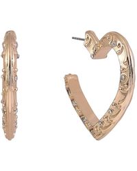 Rachel Roy - Tone Textured Post Heart Earrings - Lyst