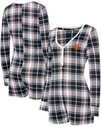 Concepts Sport - San Francisco Giants Ashford Plaid V-neck Knit Romper - Lyst