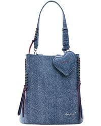 Desigual - Small Denim Heart Backpack, Cotton - Lyst