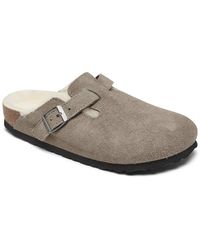 Birkenstock - Boston Shearling Suede Leather Clogs From Finish Line - Lyst