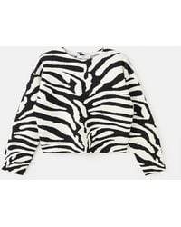 Mango - Zebra Print Knit Jumper Sweater - Lyst
