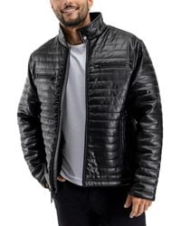 Xray Jeans - Big & Tall Pu Quilted Jacket With Faux Shearling Lining - Lyst