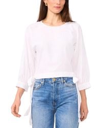 1.STATE - Crewneck Side-tie Cropped Blouse - Lyst