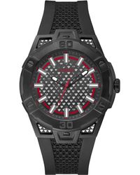 Guess - Black Strap Black Dial Black - Lyst