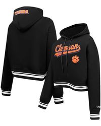 Pro Standard - Clemson Tigers Script Tail Fleece Cropped Pullover Hoodie - Lyst