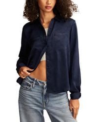 Lucky Brand - Hammered-satin Button-down Shirt - Lyst