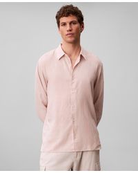 Calvin Klein - Solid Linen-blend Shirt - Lyst