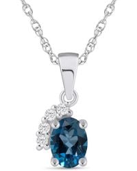 Macy's - Gemstone And Diamond Pendant Necklace (1/20 Ct. T.w. - Lyst