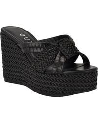Guess - Eveh Knotted Jute Wrapped Platform Wedge Sandals - Lyst