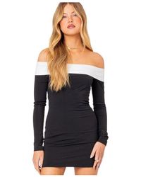 Edikted - Yolanda Contrast Fold Over Mini Dress - Lyst