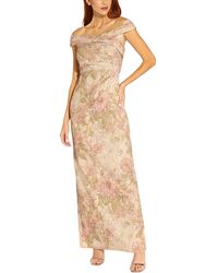 Adrianna Papell - Jacquard Off-the-shoulder Evening Dress - Lyst