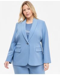 Anne Klein - Plus Size Notched-collar Single-button Lined Blazer - Lyst