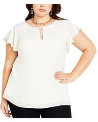 City Chic - Plus Size Sweet Waterfall Top - Lyst