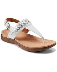 Easy Spirit - Monte Woven T-strap Flat Sandals - Lyst