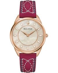 Bulova - Stetson Sutton Leather Strap Watch 34.5mm - Lyst