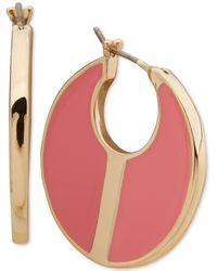 DKNY - Gold-tone Extra-small Color Filled Hoop Earrings - Lyst